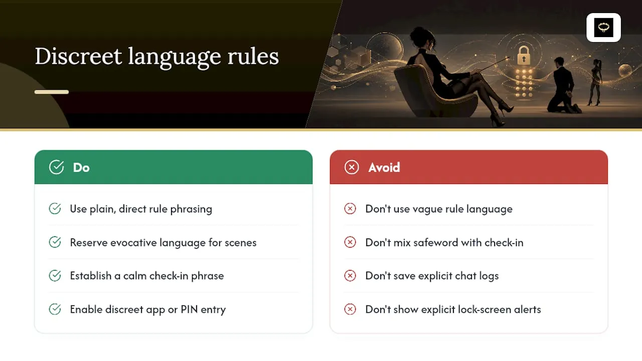 Guidelines for Discreet Language and Communication Style, overview diagram