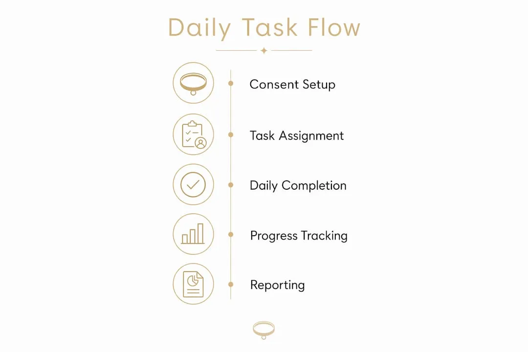 Infographic illustrating daily task flow steps