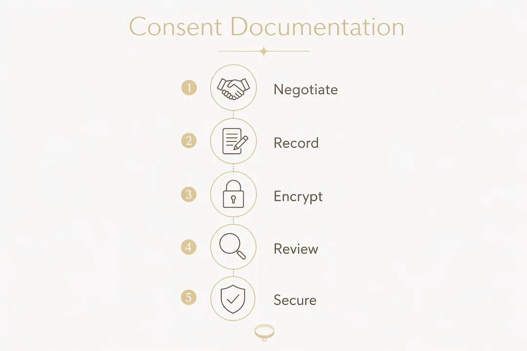 Infographic illustrating five key consent documentation steps