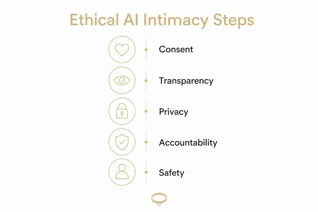 Infographic showing ethical AI intimacy steps