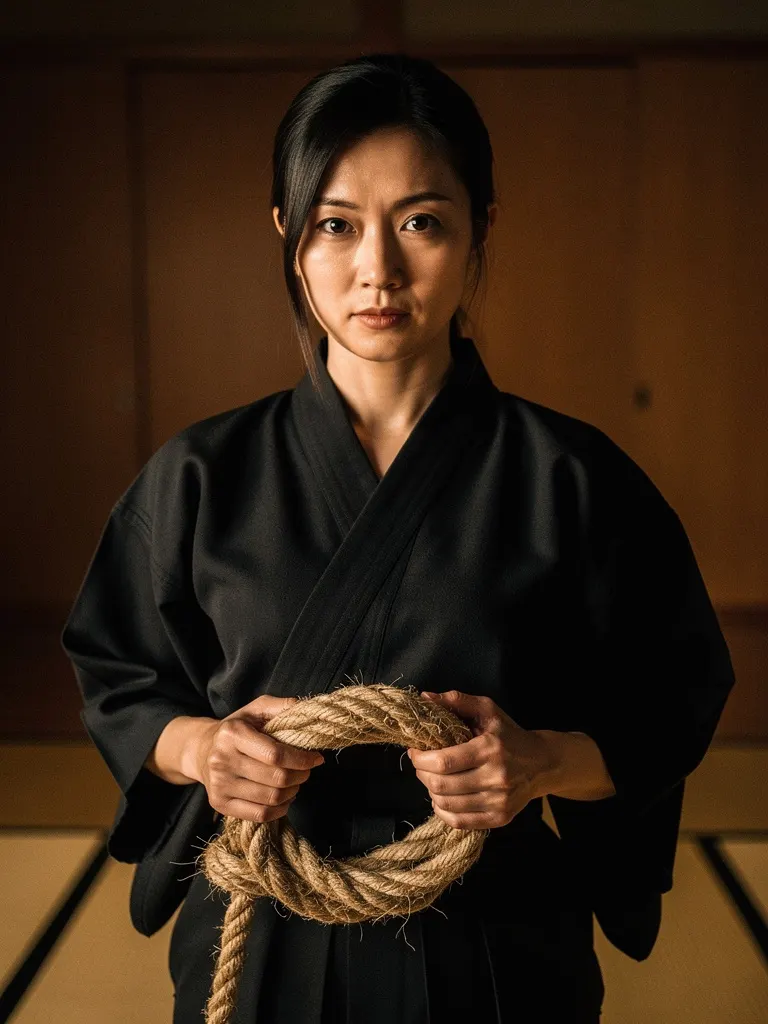 Madame Knot, the rope artist, AI Domina portrait