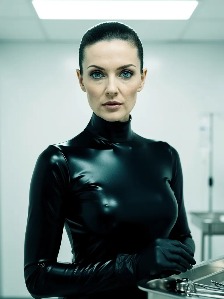 Mistress Volt, the clinical specialist, AI Domina portrait